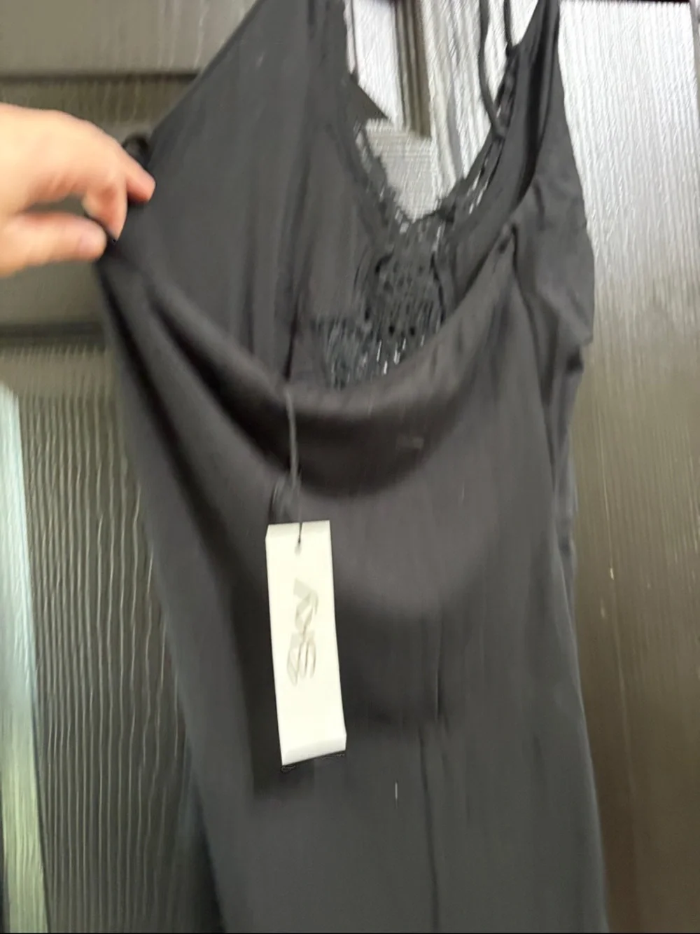 Sky Black Mini Dress with Crochet Front - Picture 5 of 6